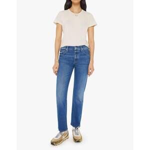 NEW MOTHER slider straight leg hover jeans in punch buggy